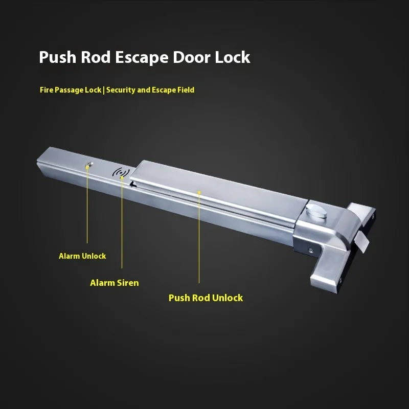 Stainless steel fire safety push door lock with external handle for 65cm single doors
