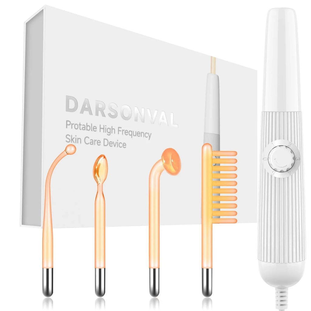 High frequency electrode magic wand machine in blue neon light, space capsule design, with EU plug for acne marks removal