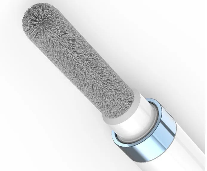 Blue electronics cleaning pen with three cleaning layers for headphones and phones