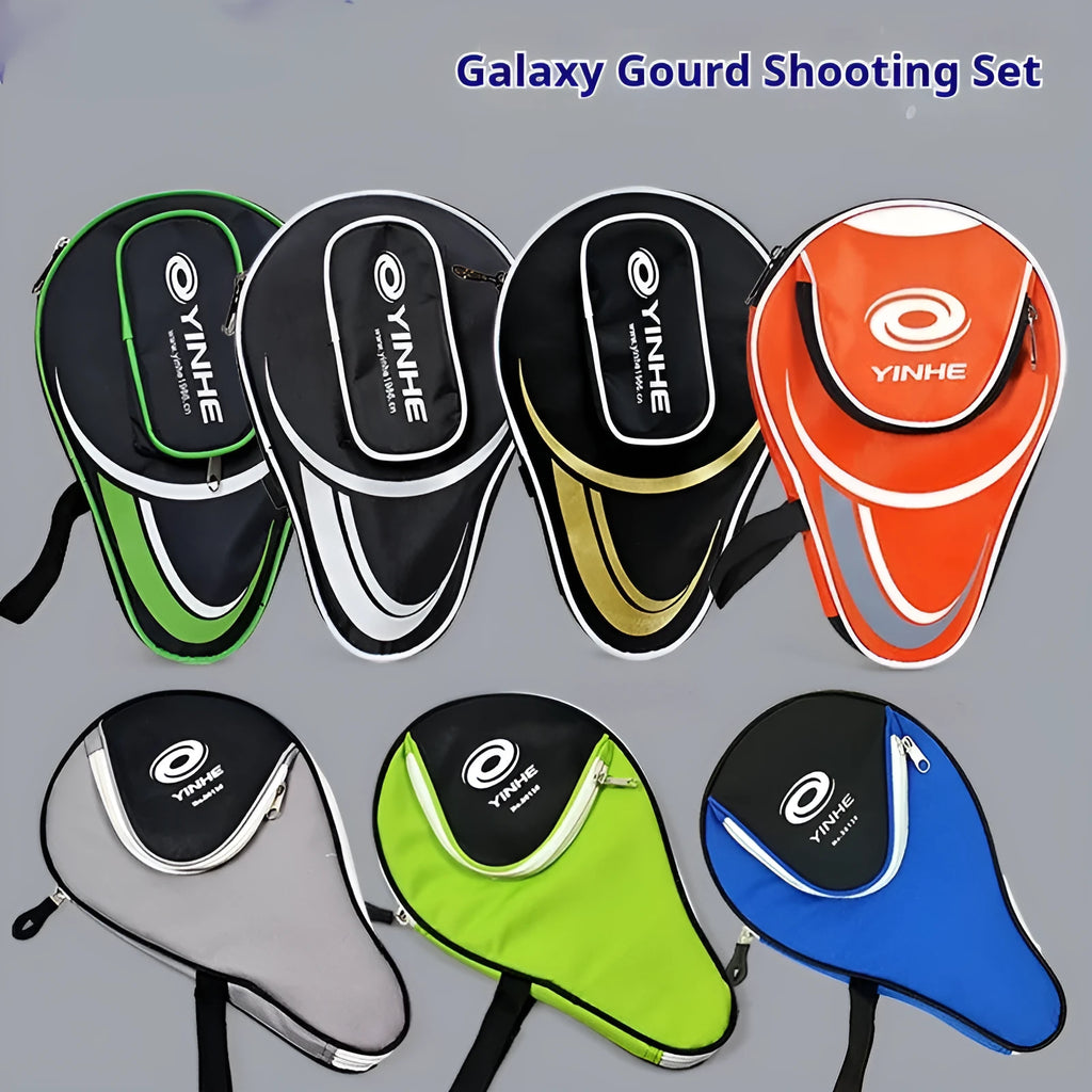 Nylon gourd bat bag for table tennis paddle in black and silver colour option