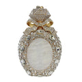 Hard alloy women's clutch bag with full diamond detailing and three-dimensional pocket design