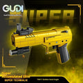 Children's educational gold sand eagle M416 rifle building blocks toy in colour box packaging