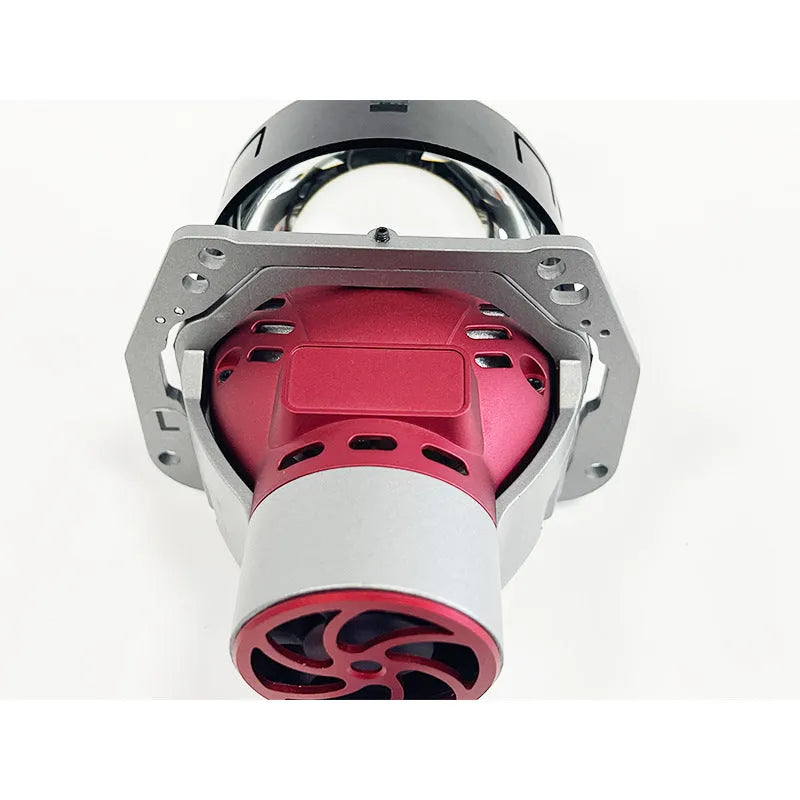 Single intelligent follow-up steering headlight unit with aluminium housing and glass lens