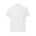 Man wearing a loose-fit grey short-sleeve top with textured air layer stitching detail.