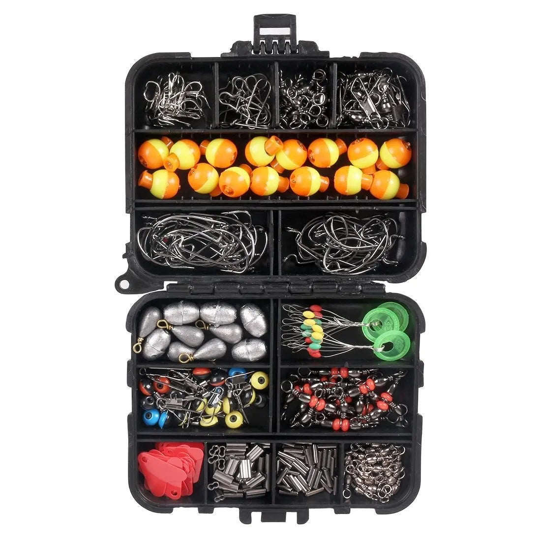 263-piece copper tube sinker fishing accessories set in orange and white with stainless steel and plastic parts