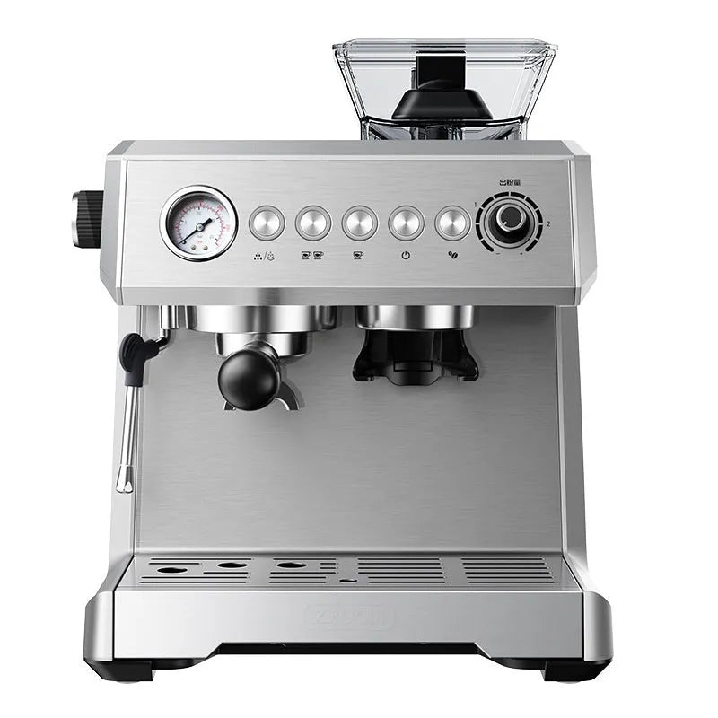Fully automatic Italian coffee machine in Silver Gray, 320 x 320 x 400mm, with 2L water tank and 20Bar pressure