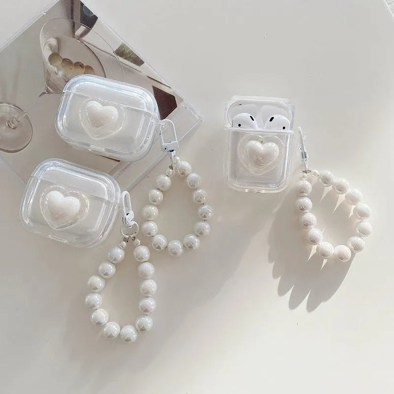 White TPU protective case for Apple AirPods Pro, Pro 2, AirPods 2, and AirPods 3, simple Korean style.