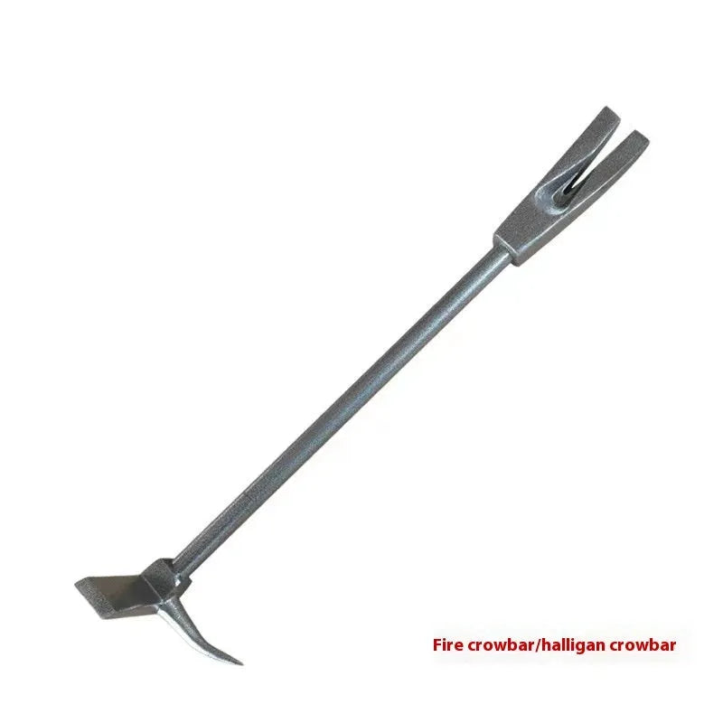 Silver carbon steel wrecking bar 24 inch 61cm multifunctional fire breaking tool with iron collar