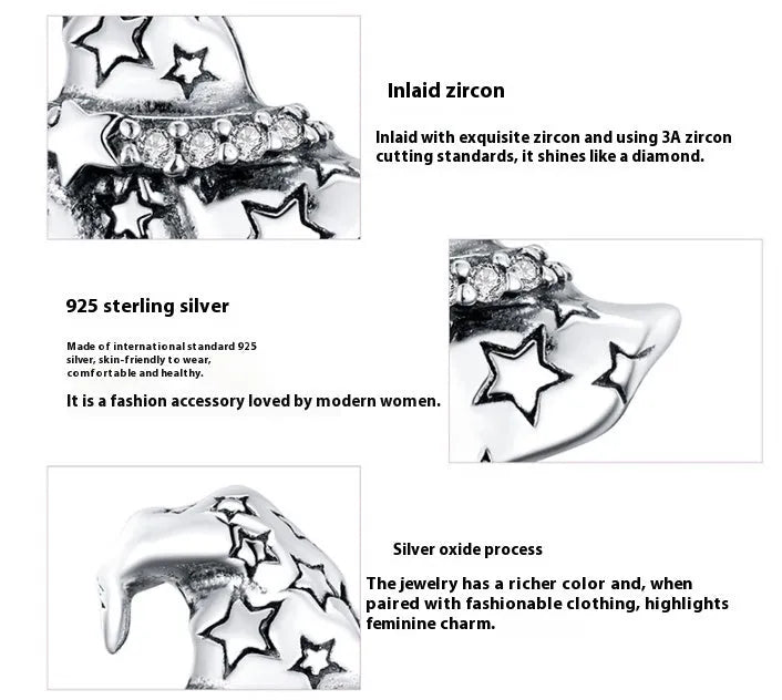 925 silver Halloween scattered bead with dripping oil finish, picture colour, single accessory for jewellery making