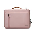14 inch nylon laptop sleeve with silk cloth lining, seismic protection, shown in khaki, pink, blue, and black