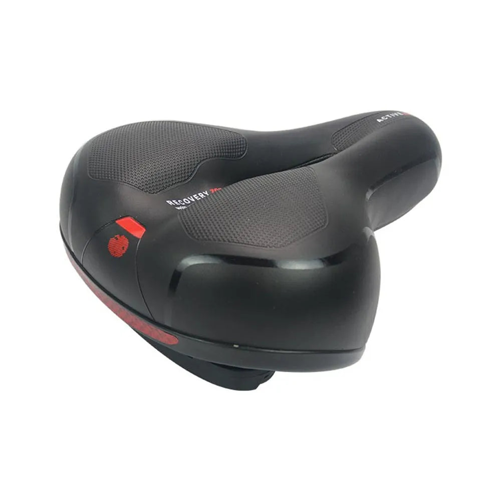 Thickened soft silicone bicycle saddle cushion with waterproof cover, wrench, and tire patch kit