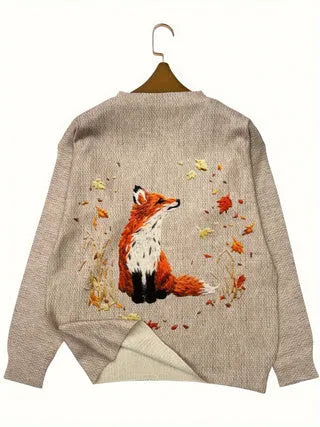 Loose fit digital printed top with lapel collar on a hanger, shown in a solid colour as a blank garment.