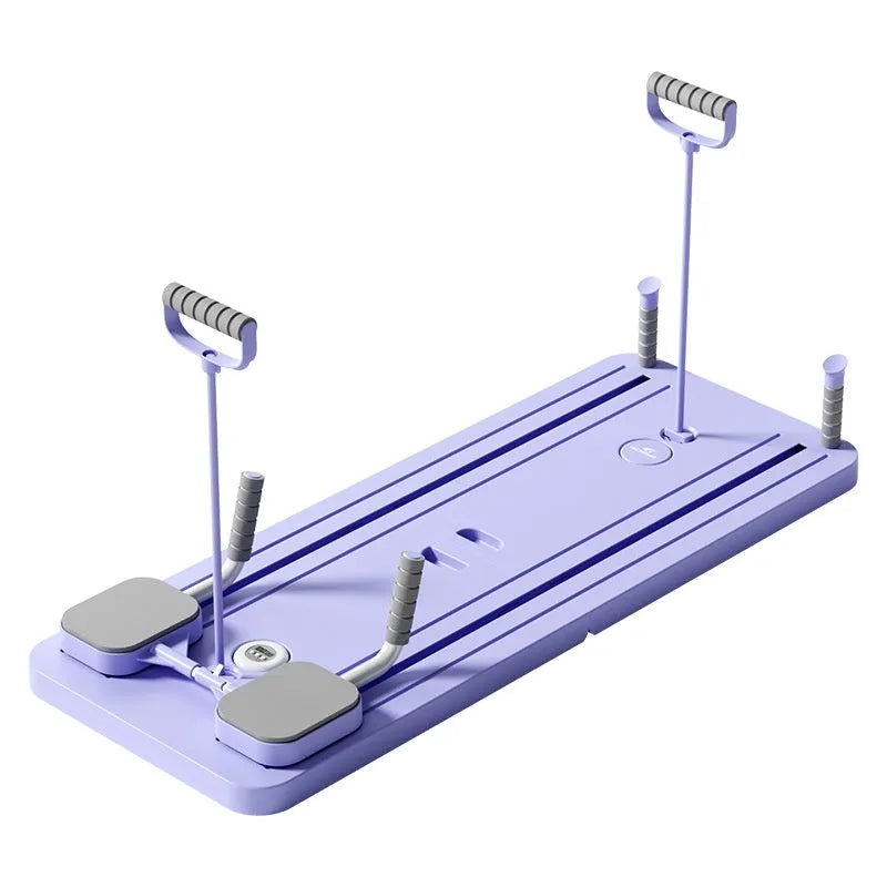 Purple multi-functional household fitness board with automatic rebound abdominal wheel for home workouts