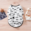 White gentleman beard style polyester dog coat shown on pet model with casual styling