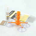 Complete car windshield repair liquid suit with green resin and curing lamp for DIY glass chip repair