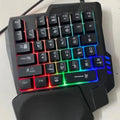 Single-handed mechanical keyboard and mouse combo with black ABS plastic construction