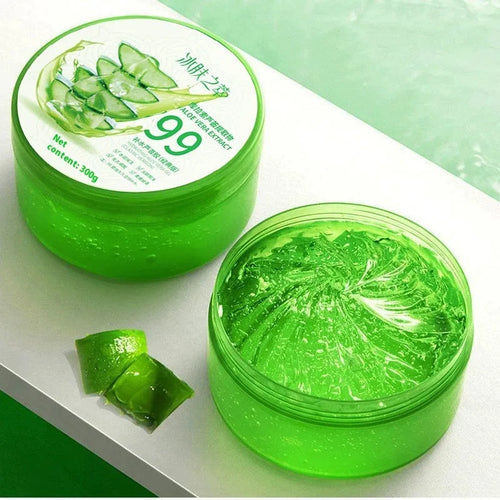 300g aloe vera gel pump bottle skincare product with emulsion formulation