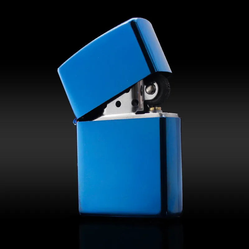Bright chrome metal kerosene windproof lighter with modern simple style