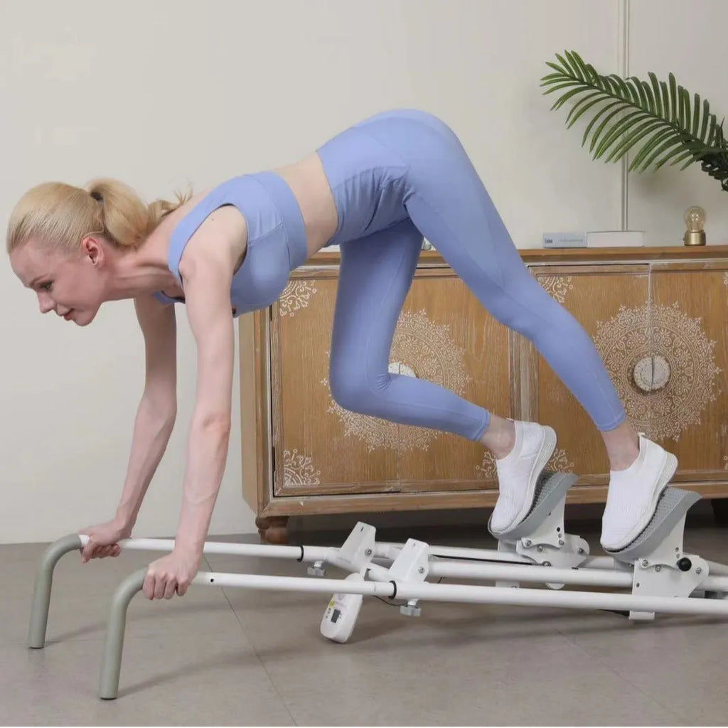Starlight White foldable indoor treadmill and climbing frame fitness machine