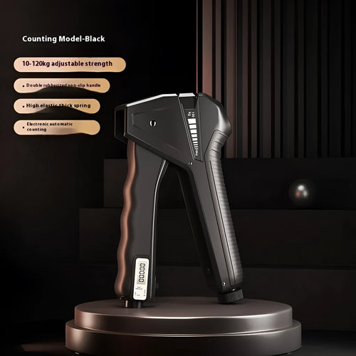 Adjustable hand gripper exercise equipment with mechanical force counter display in multiple colour options