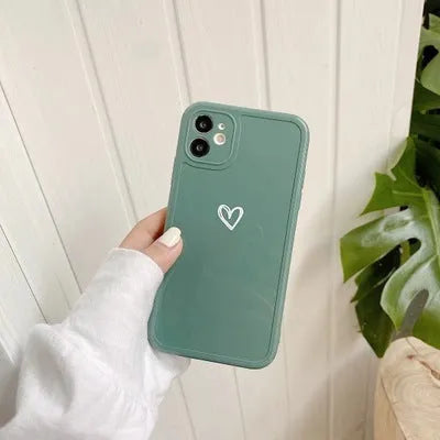 Couples Love solid colour TPU phone case for iPhone 14, 13, 12, 11, XS Max in Grey