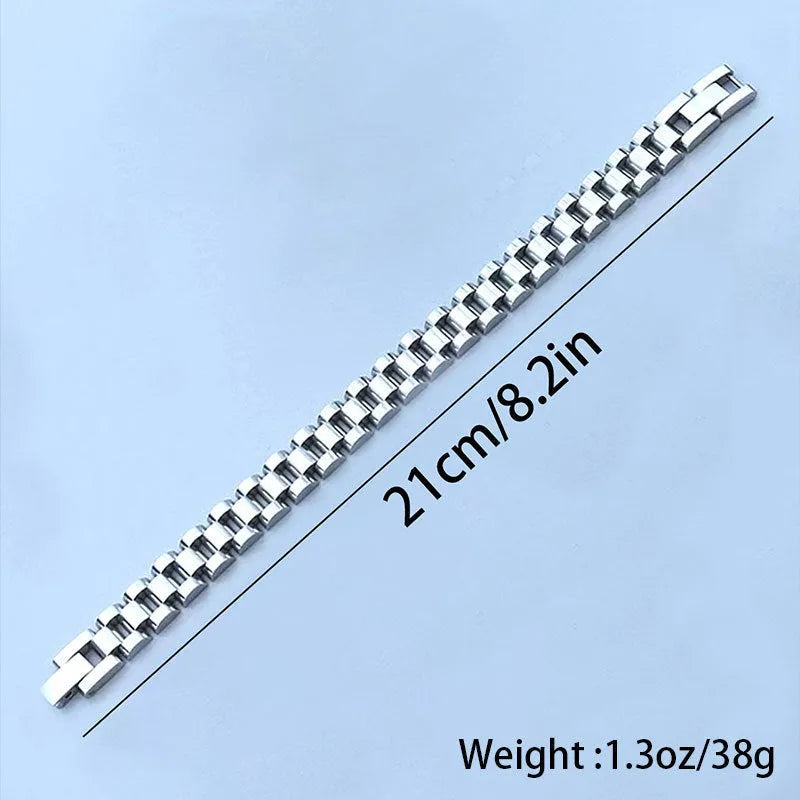 Stainless steel watch band bracelet 10mm width 22cm length electroplated finish gold colour