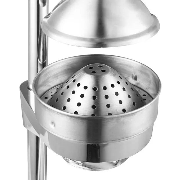 Booth manual orange juice squeezer in silver metal, single mold Chinese style