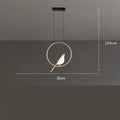 Modern minimalist chandelier with a single magpie bird design, 150cm long, made of zinc alloy and acrylic.