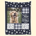White super soft polyester flannel pet dog blanket shown in a home setting.