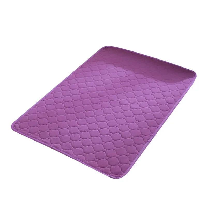 Washable non-slip dog urinal pad in purple made from bird eye cloth with water-repellent layer, size L 70x50 cm