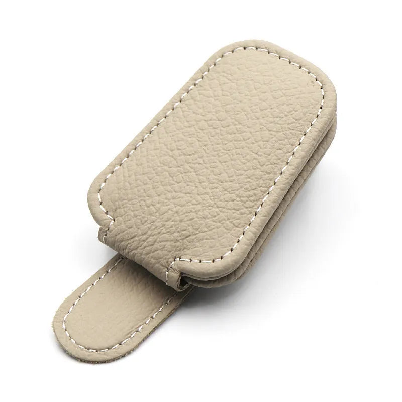 Universal car sunglasses holder with clip for sun visor attachment in four colour options