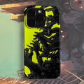 Hard shell iPhone case showing large hole design for camera lenses and buttons in glossy finish