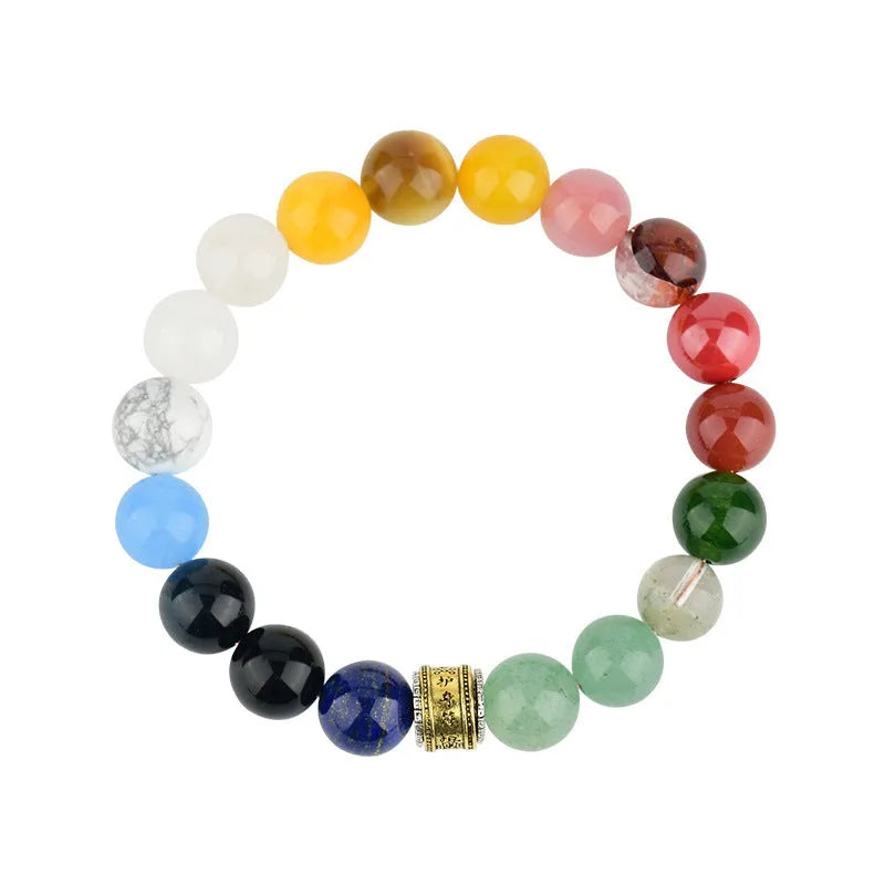 Crystal five elements Duobao bracelet for men and women geometric shape round elements