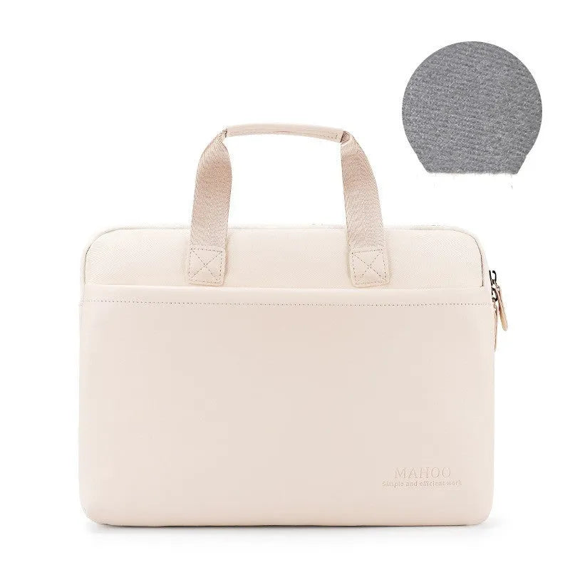 PU leather laptop bag for MacBook Pro with soft handle and zipper, 15.6 inch or 13.3-14 inch