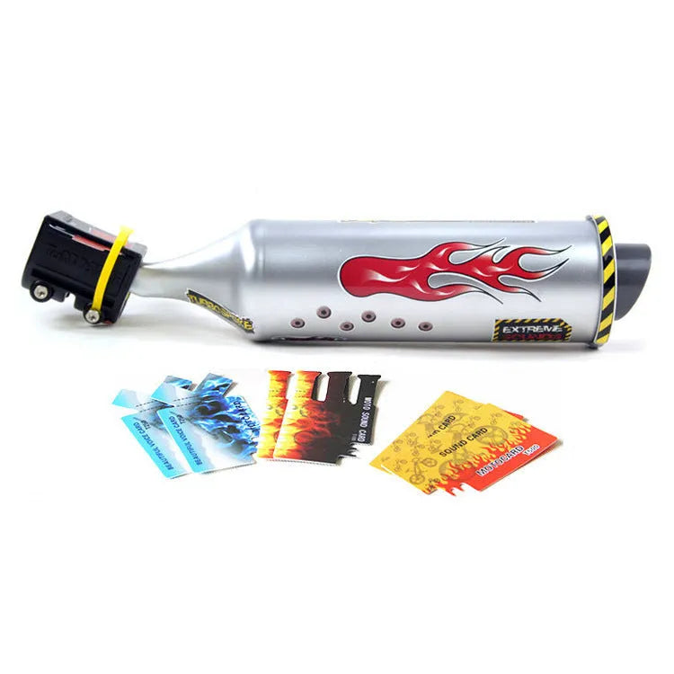 Motorcycle engine sound effect loudspeaker for bicycle bike, PE tube, 39cm packed size, with sound cards and bracket