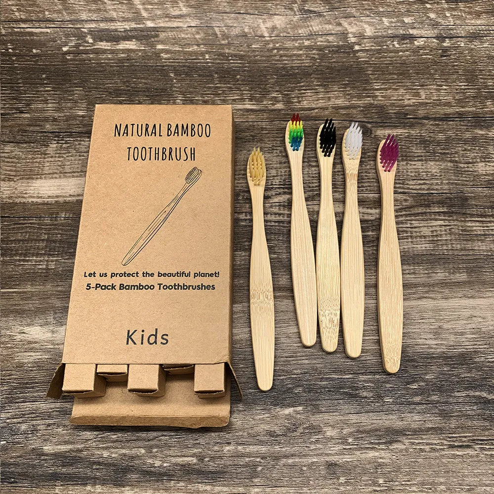 Eco friendly bamboo soft fibre toothbrush with biodegradable handle for adults