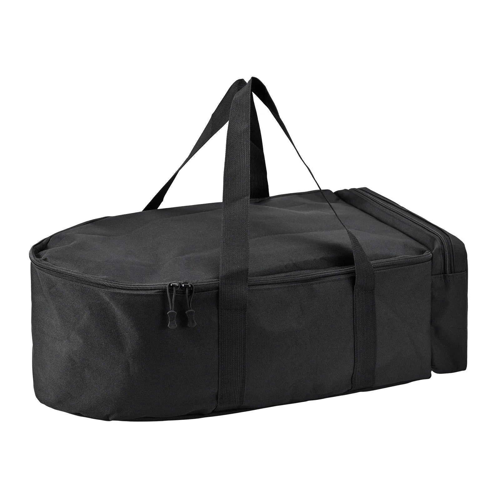 Portable fishing boat storage bag in 1000D polyester fibre, shown in Black and Camouflage colours