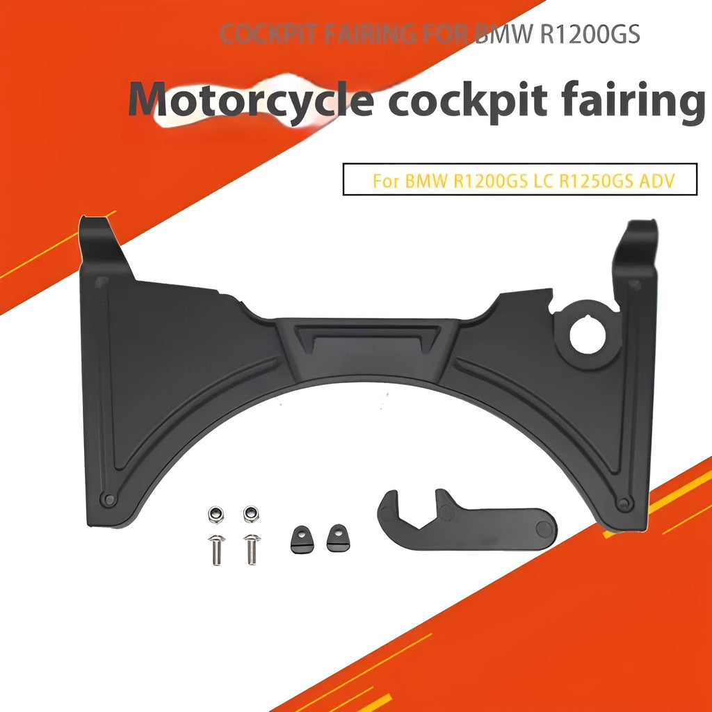Gloss black ABS plastic cockpit fairing for BMW R1250GS motorcycle, model MO-CH003