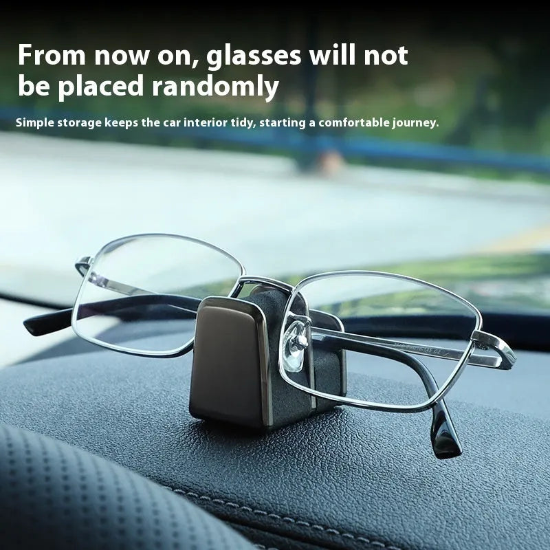 Zinc alloy leather glasses clip for car dashboard in black, grey, green, and red colours