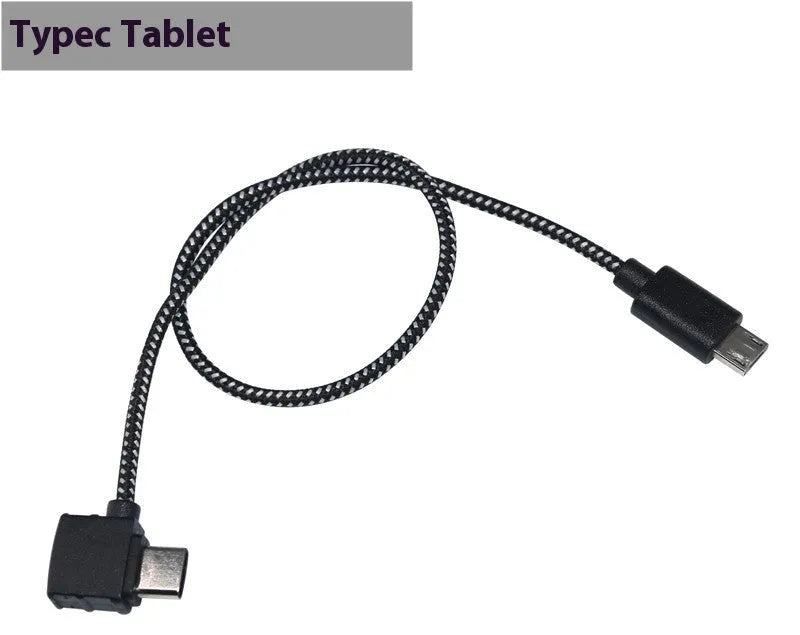 Short 15cm USB Type-C data cable with metal core nylon thread and PVC outer in silver grey