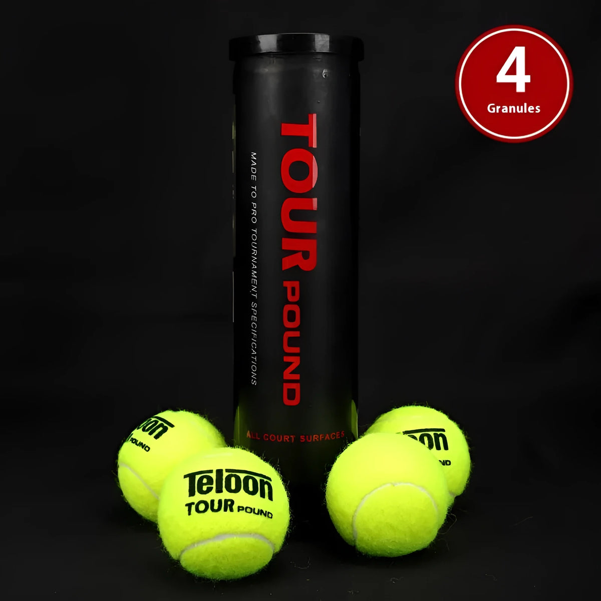 Tianlong P4 training tennis balls in a barrel pack 4 rubber practice balls