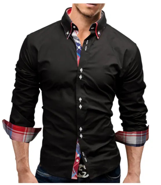 Classic inner slim men shirt in cotton polyester, 40% cotton, available in five colours and sizes M to 3XL.