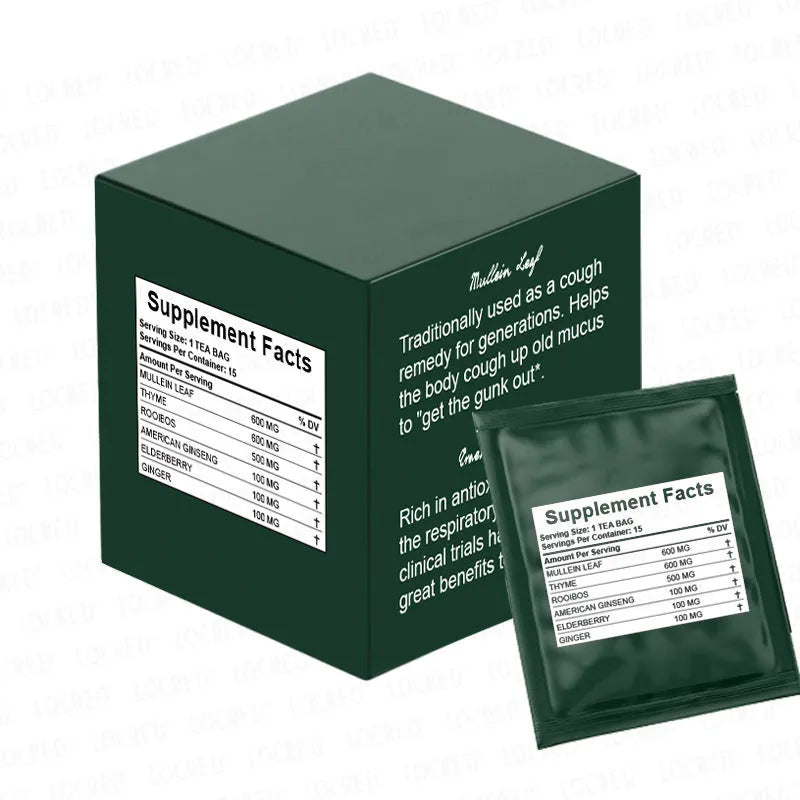 Box of 15 sugar-free hairy flower tea bags for household herbal beverage preparation