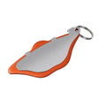 Mountain bike disc brake pads in black and orange with scratch-proof design