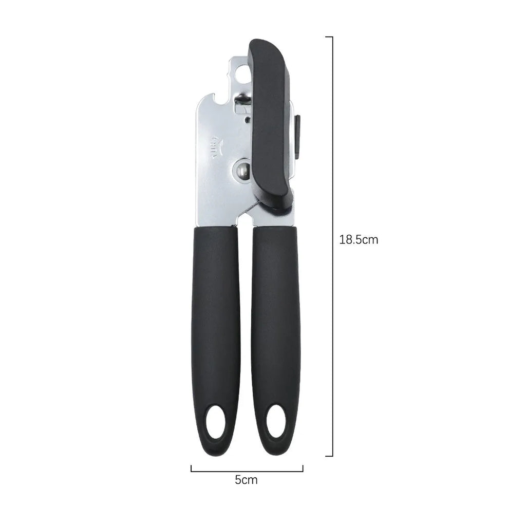 Black PP iron plating dual can and bottle opener 18.5 x 5 cm by Kitchen Tools Strong