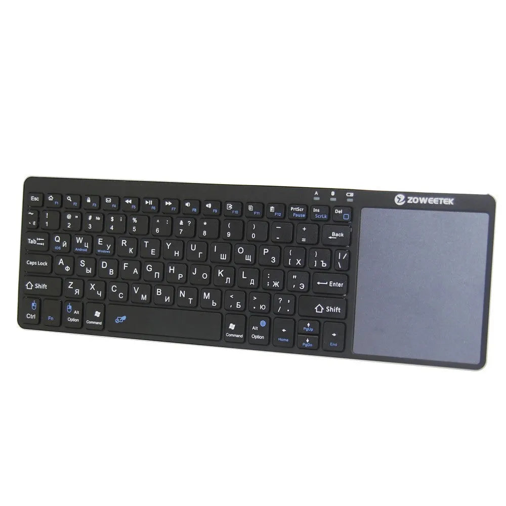 Zoweetek k12bt-1 mini wireless Bluetooth keyboard with touchpad and aluminium steel cover
