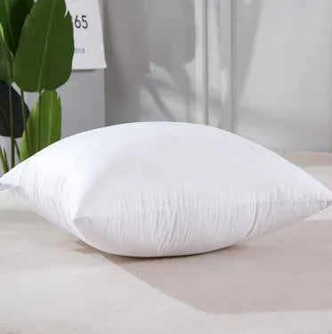 White cotton throw pillow with detachable cover in large rectangular size for sofa or bed