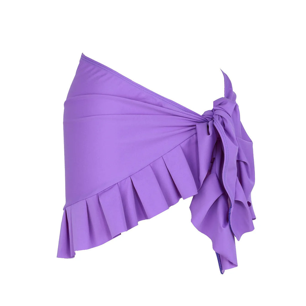 Women's single-shoulder suspender tube top one-piece swimsuit with high waist in solid colour.