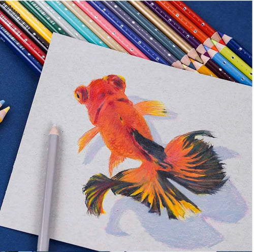 Set of 72 or 126 soft core colouring pencils for artists and students in a box.