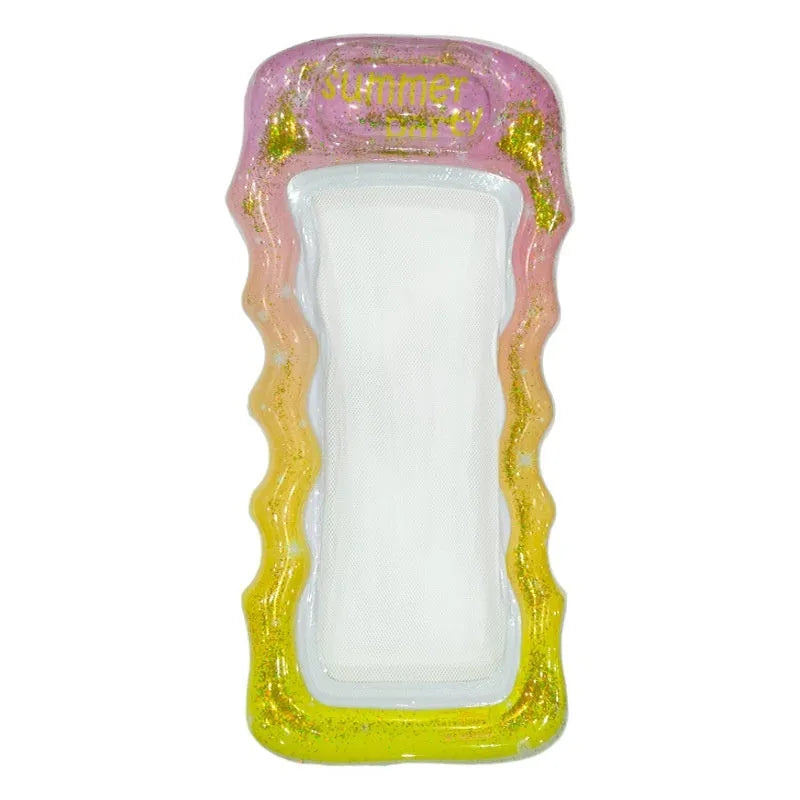 PVC thick sequins wave inflatable floating row in gradient colours with canopy option